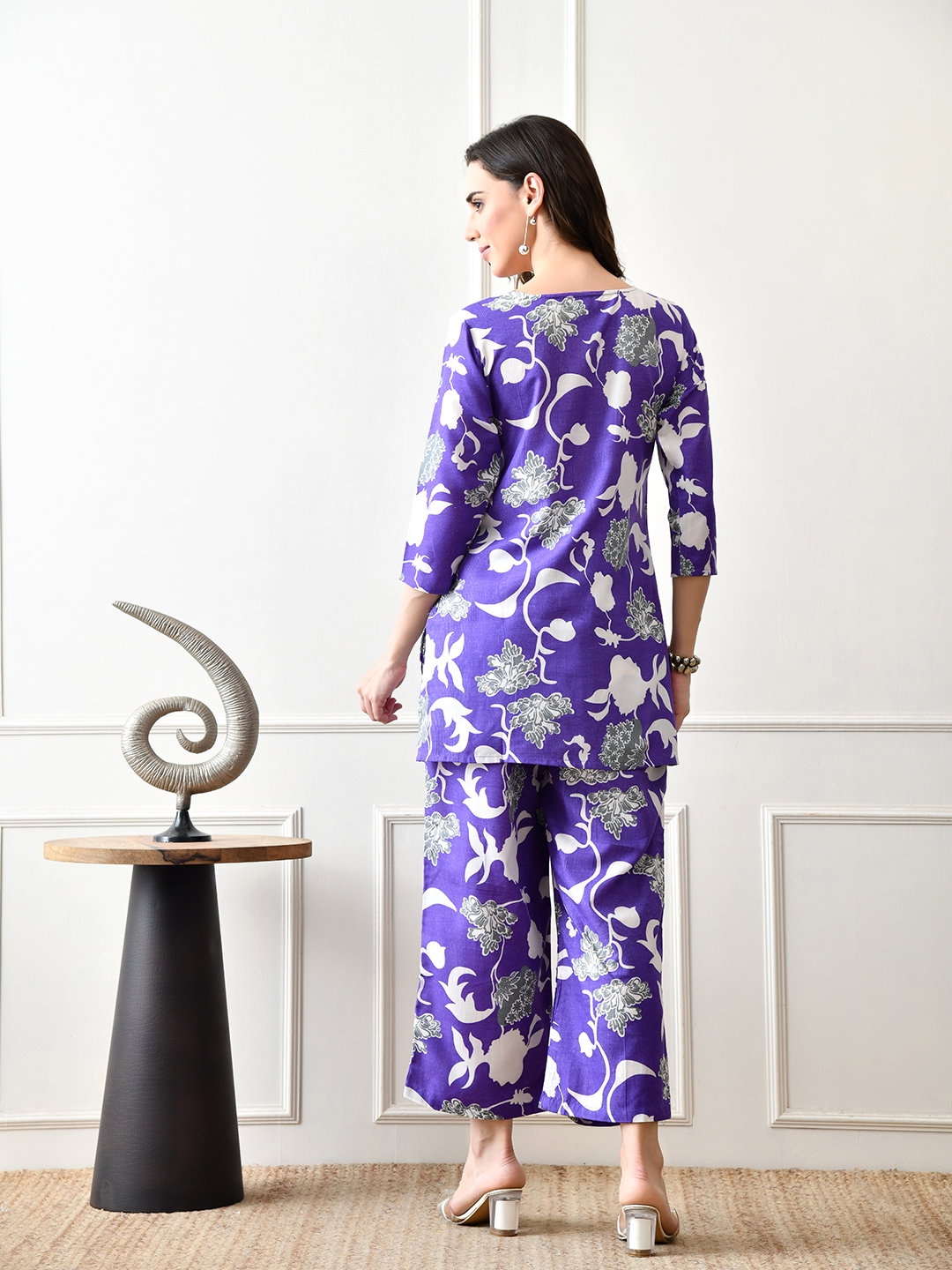 Hr C 115 Poly Cotton Printed Western Wear Co Ord Set