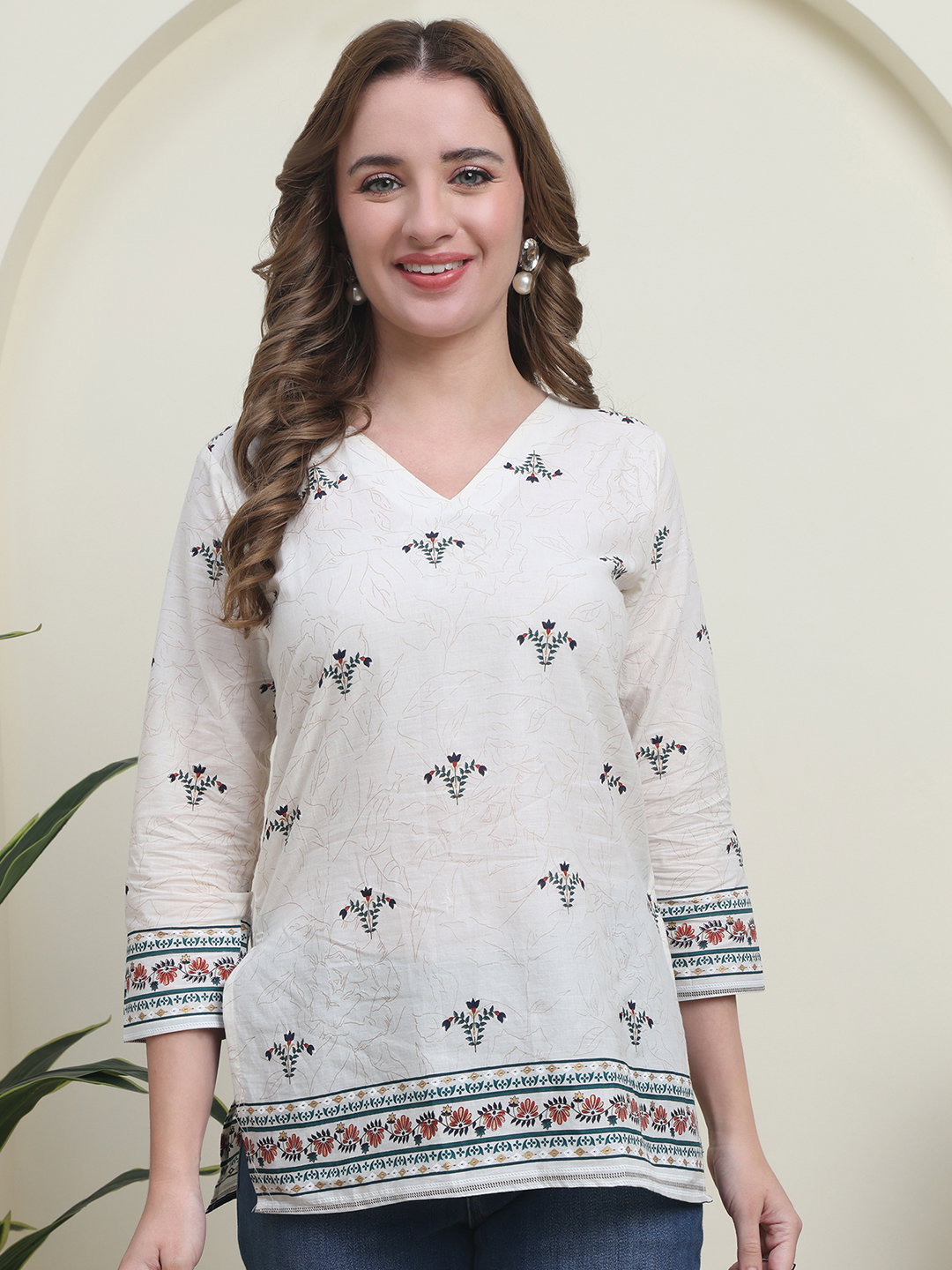 Hr C 242 Cambric Cotton Stylish Ladies Top Collection