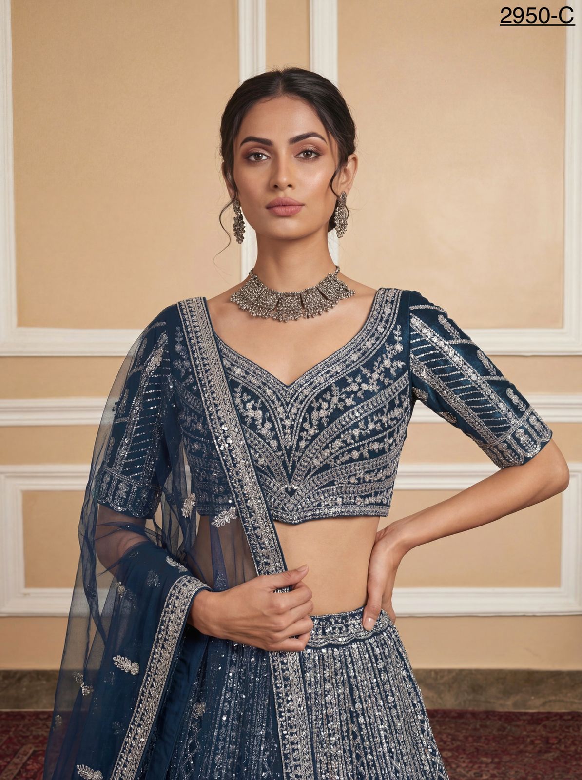 Anjani 2950 Motif style Zircon Studded Designer Lehenga Choli Collection 