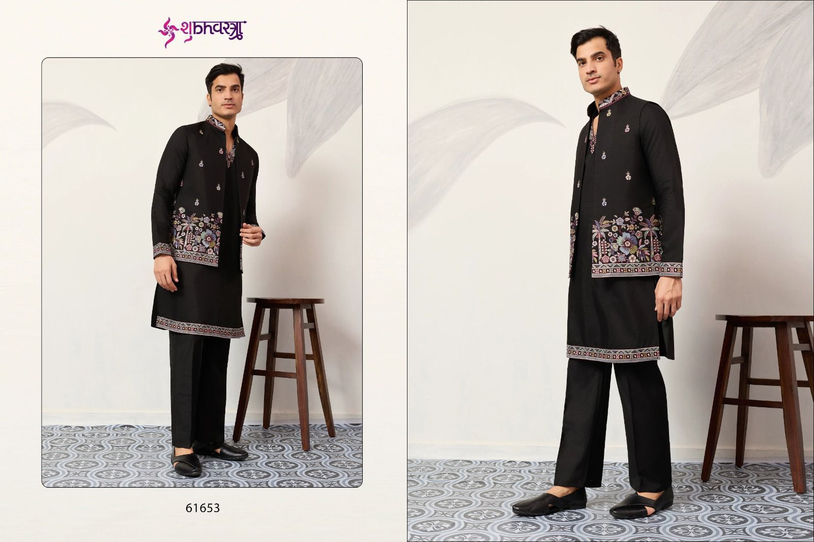 Shubhvastra Couture Koti Viscose Silk Threadwork Kurta Pant And Koti Collection