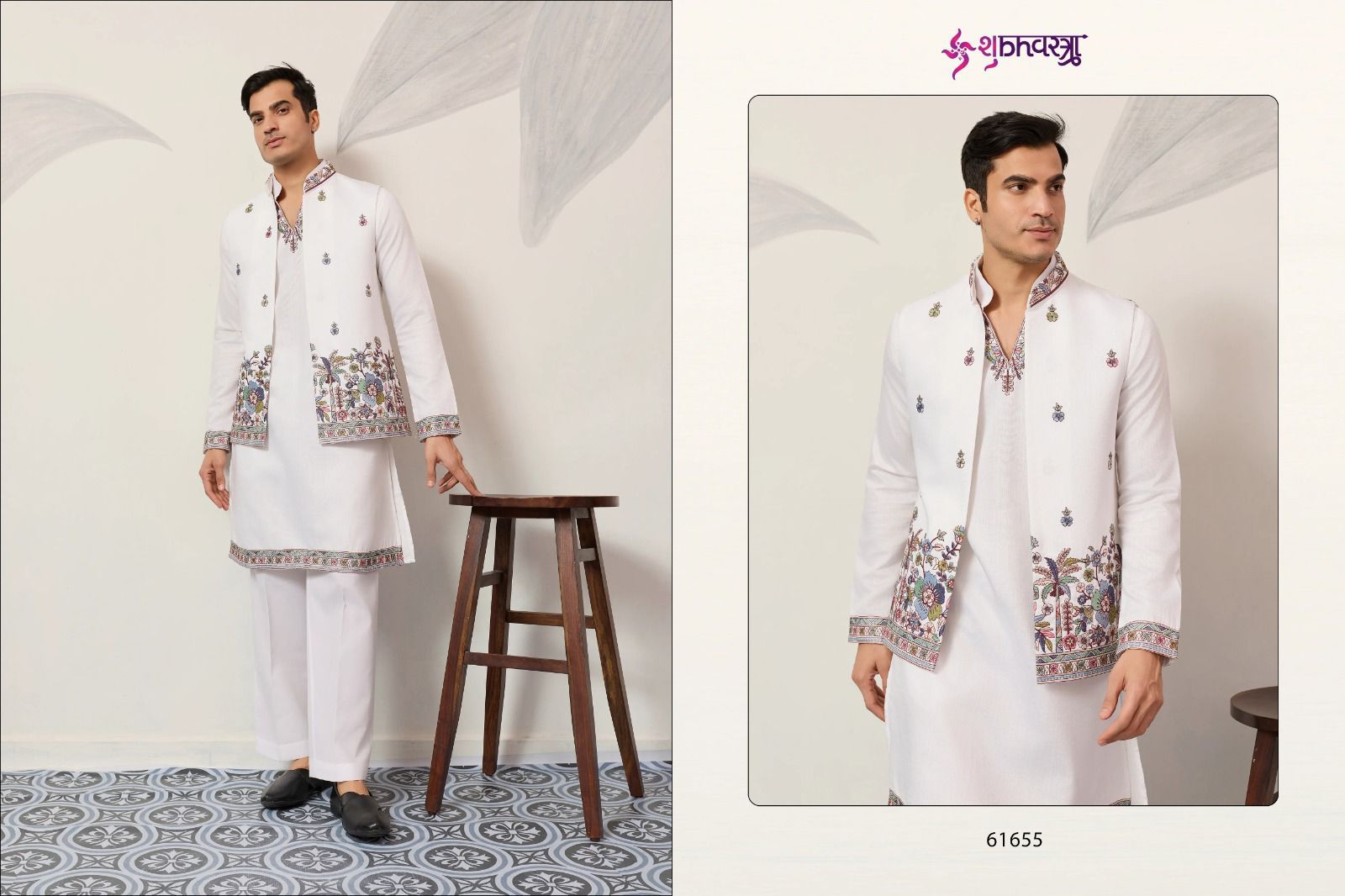 Shubhvastra Couture Koti Viscose Silk Threadwork Kurta Pant And Koti Collection