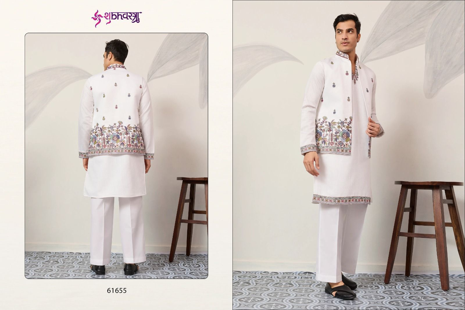 Shubhvastra Couture Koti Viscose Silk Threadwork Kurta Pant And Koti Collection