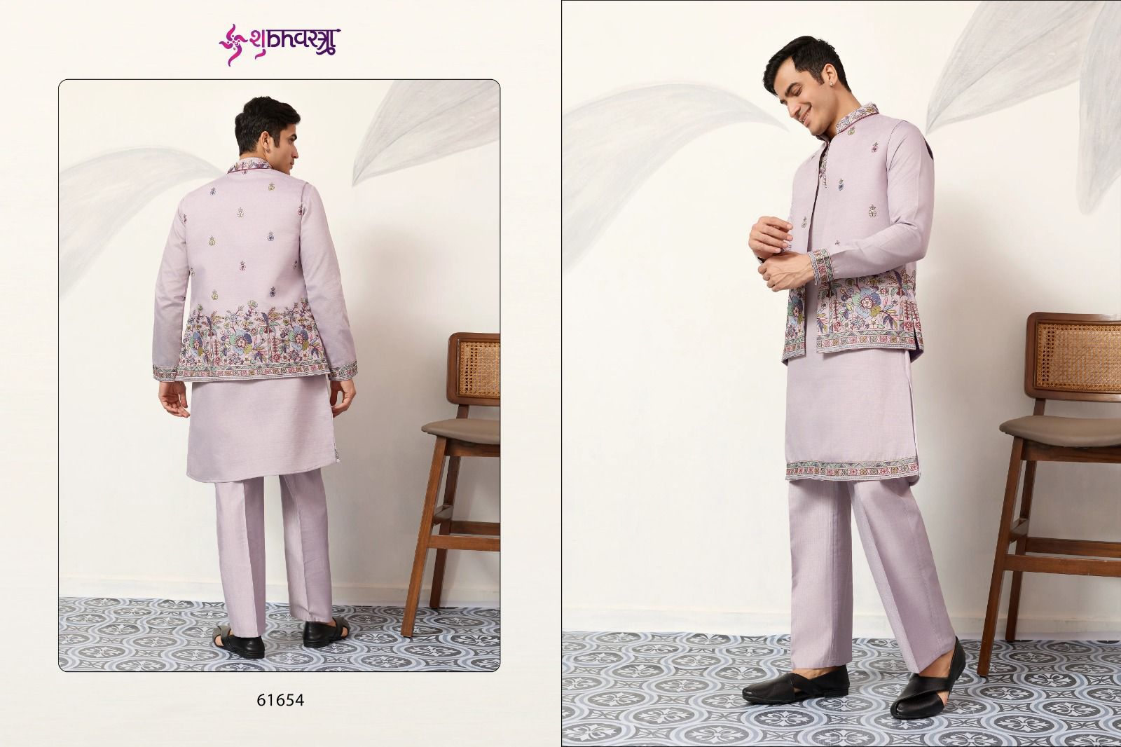 Shubhvastra Couture Koti Viscose Silk Threadwork Kurta Pant And Koti Collection