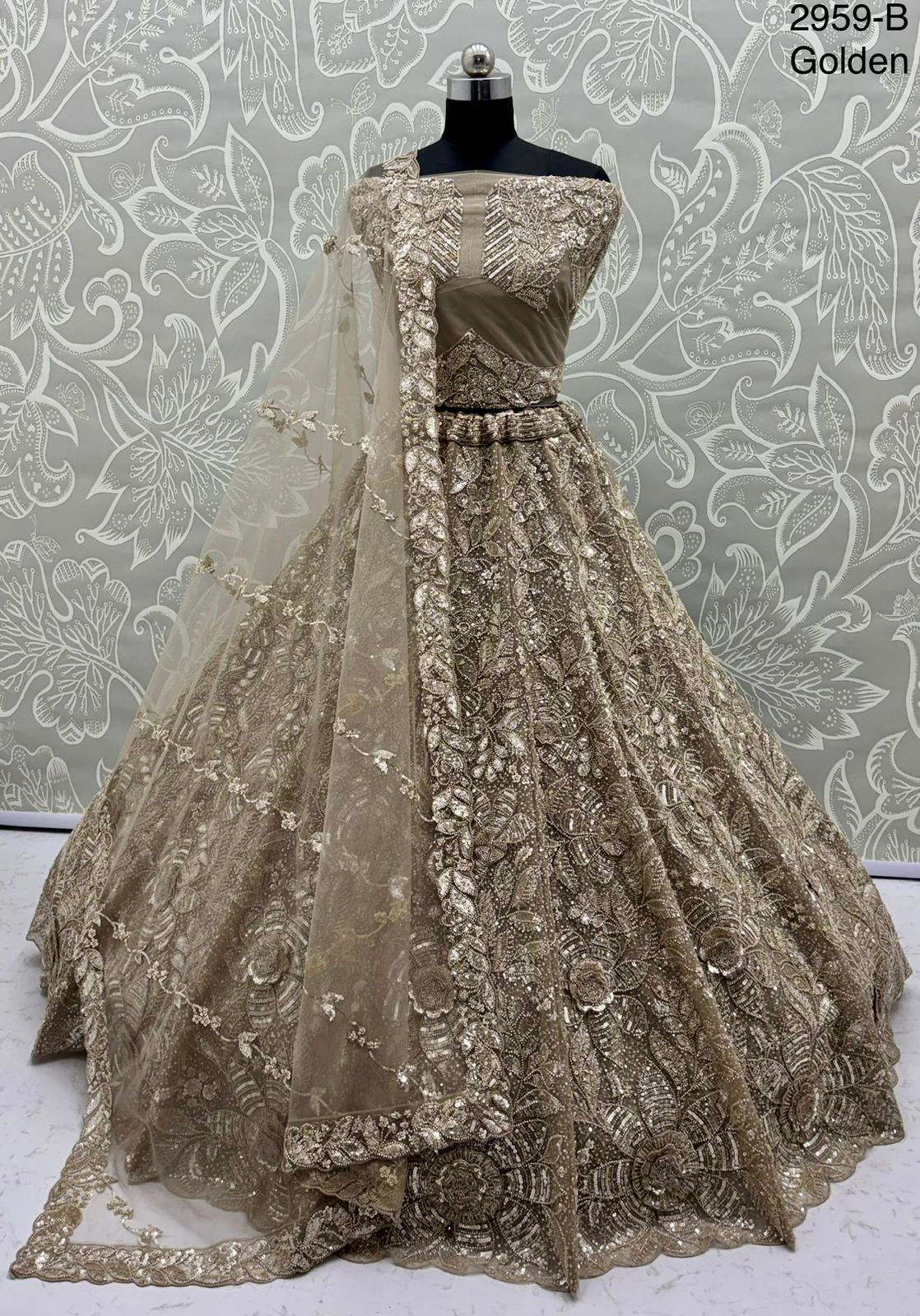 Anjani 2959 Detailed Handwork Reception wear Lehenga choli collection 