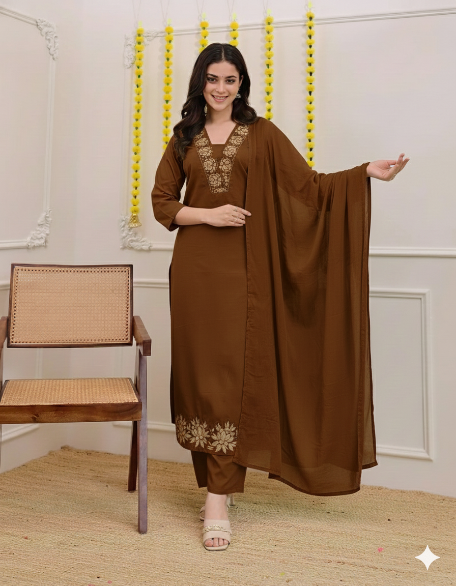 Dhruvi 394 Viscose Casual Wear Kurti Pant And Dupatta Collection