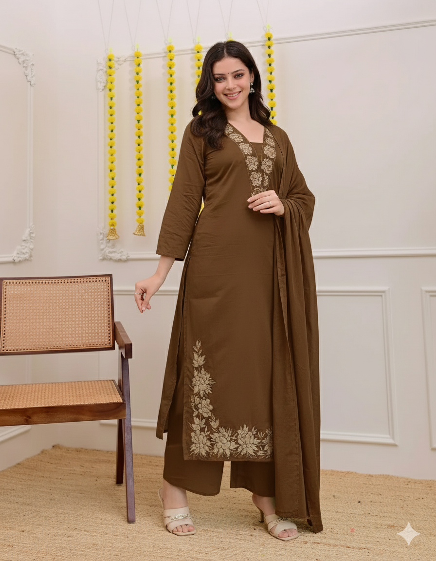 Dhruvi 394 Viscose Casual Wear Kurti Pant And Dupatta Collection