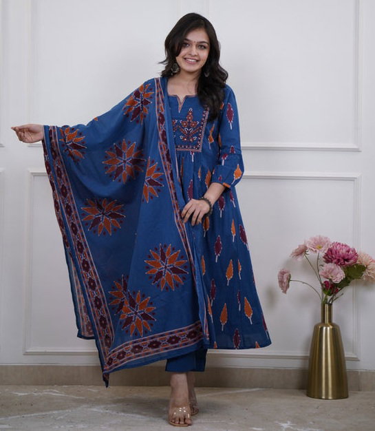 Dhruvi 393 Viscose Casual Wear Kurti Pant And Dupatta Collection
