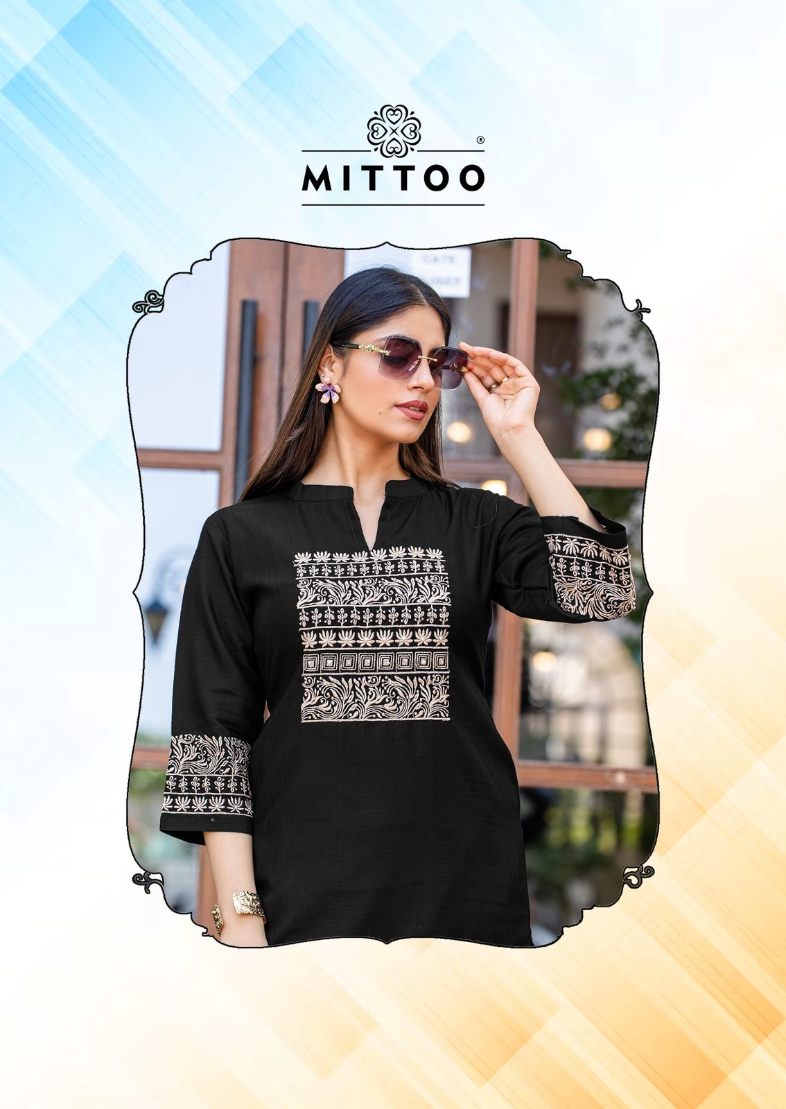 Mittoo Samyaa Viscose With Threadwork Top And Bottom Collection