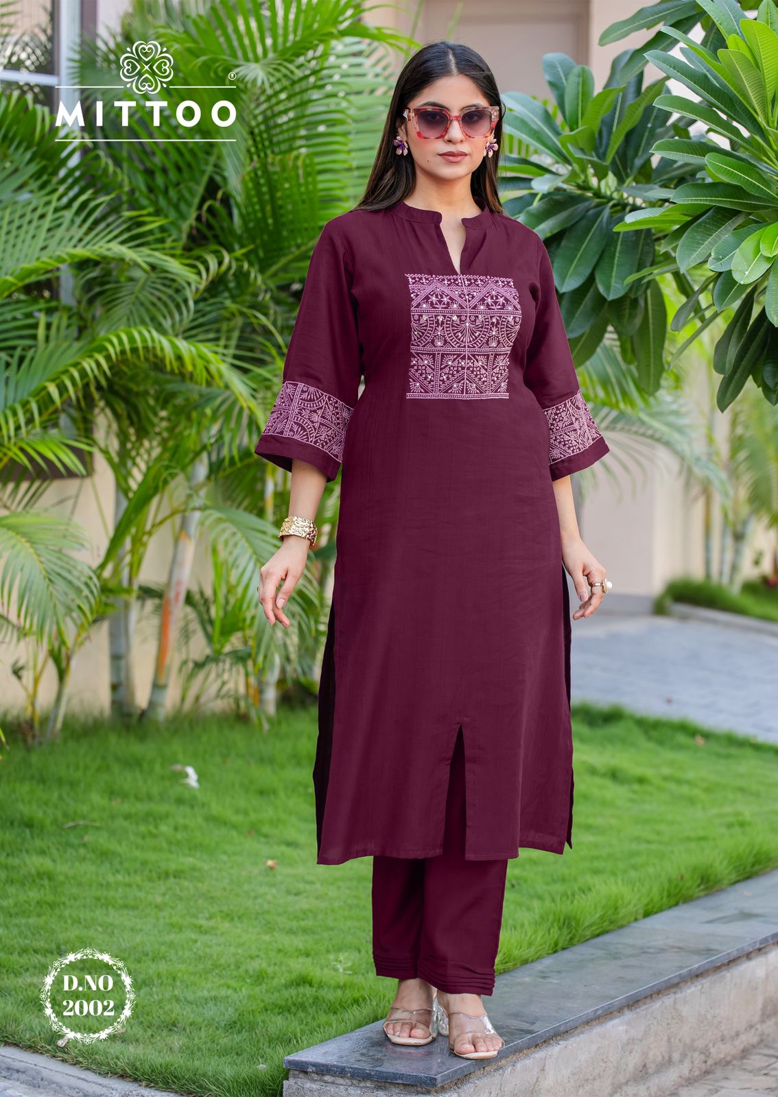Mittoo Samyaa Viscose With Threadwork Top And Bottom Collection