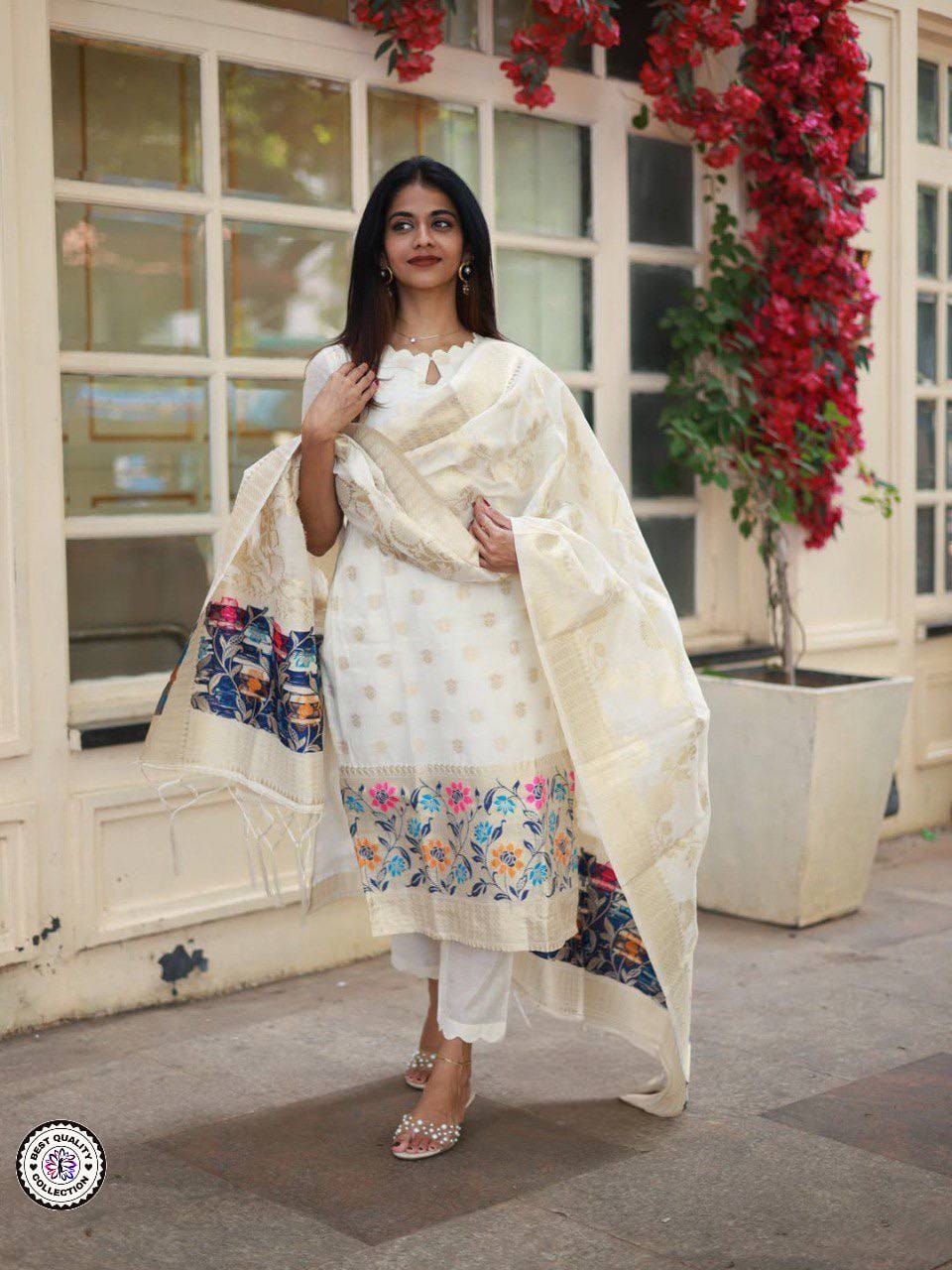 Lekha KL 4095 Viscose Jacquard Kurti Bottom With Dupatta