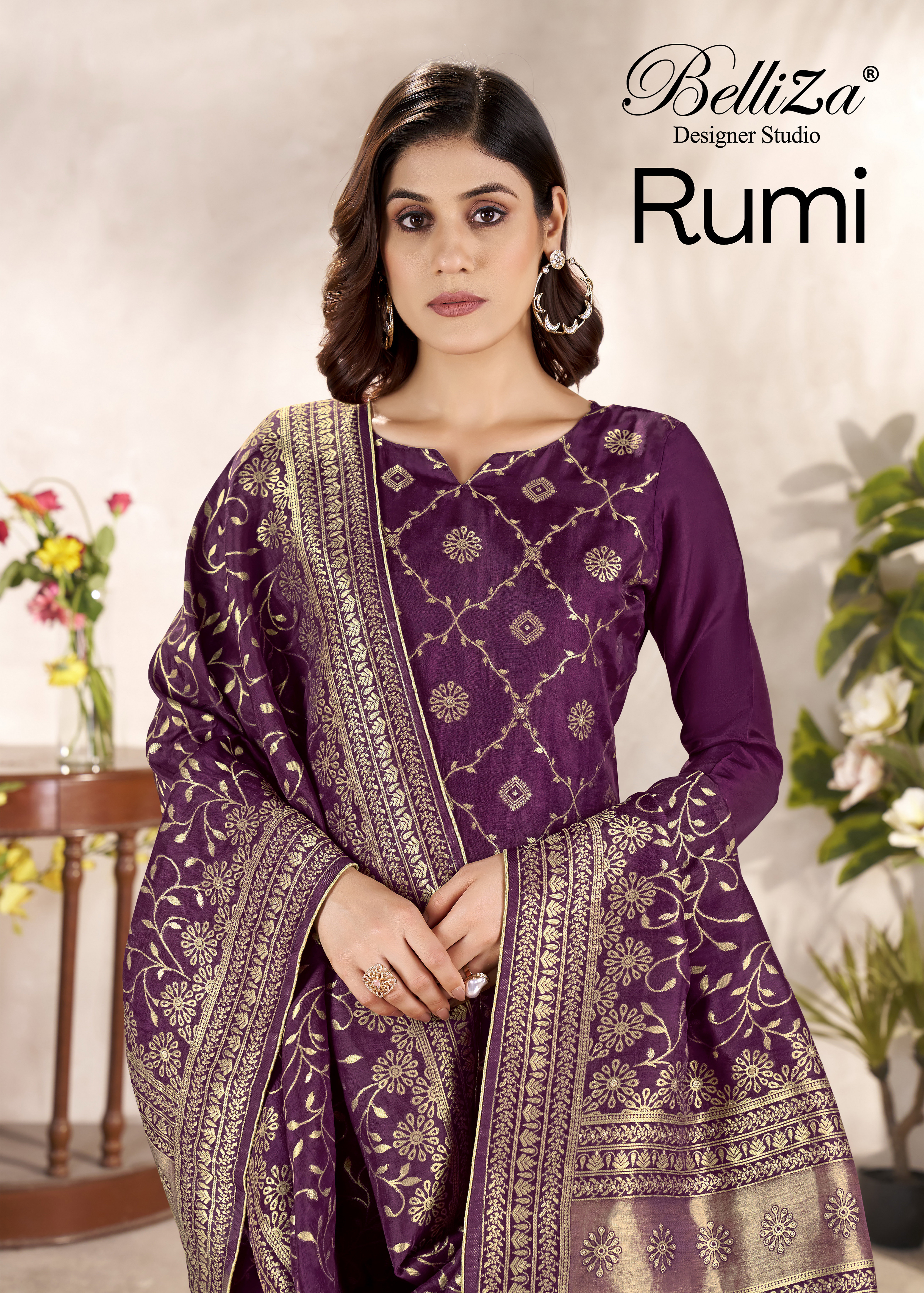 Belliza Rumi Vol 2 Viscose Silk With Jacquard Dress Material Collection