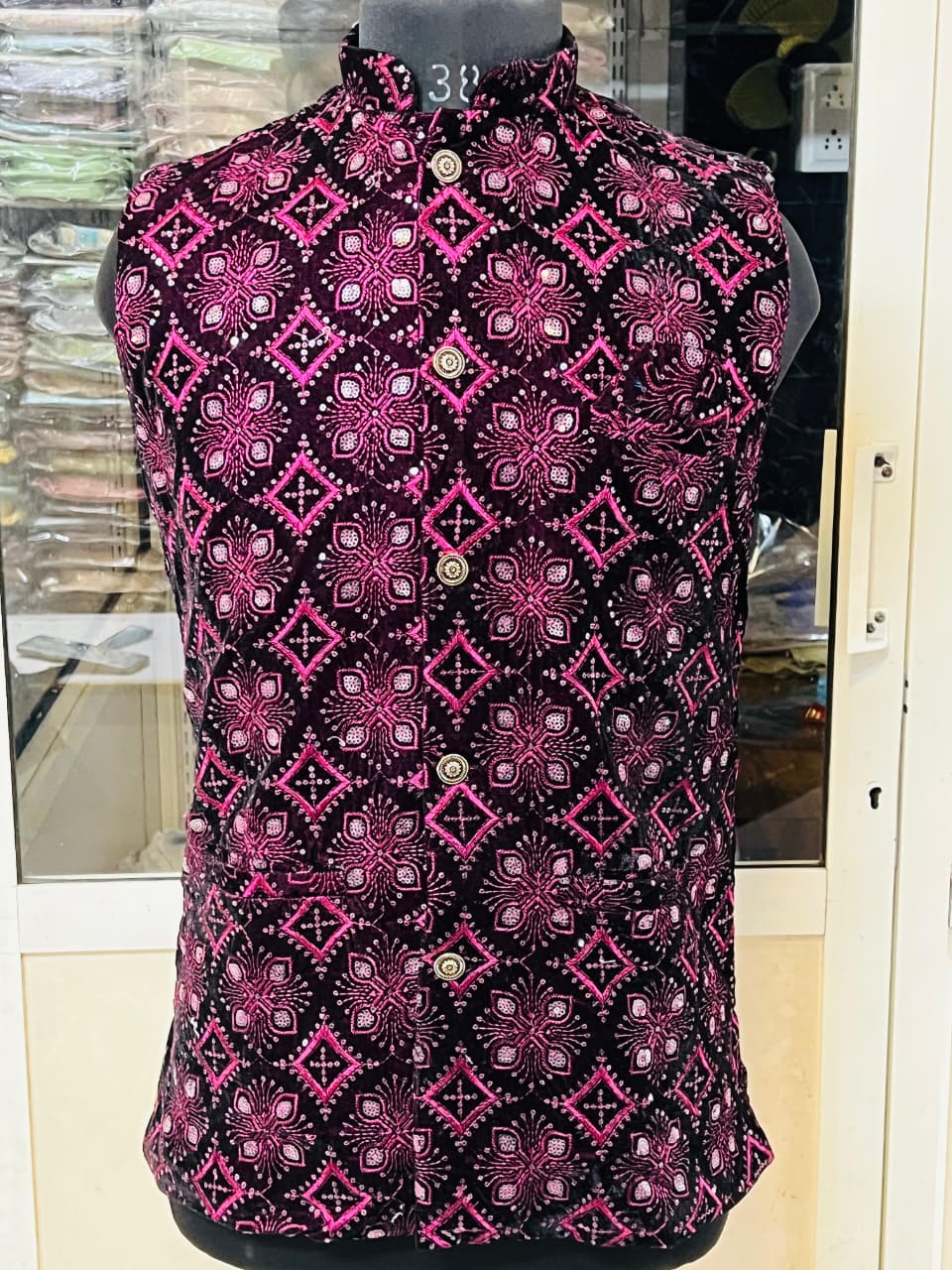 Lekha Mald 10 Velvet Embroidery Modi Jacket Koti