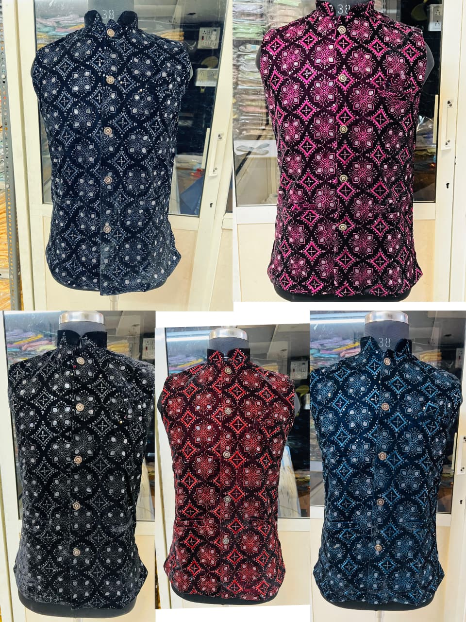 Lekha Mald 10 Velvet Embroidery Modi Jacket Koti