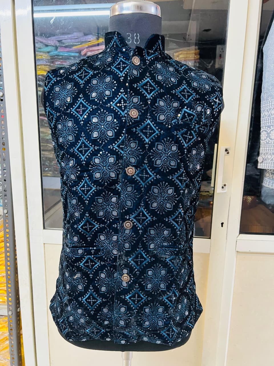 Lekha Mald 10 Velvet Embroidery Modi Jacket Koti