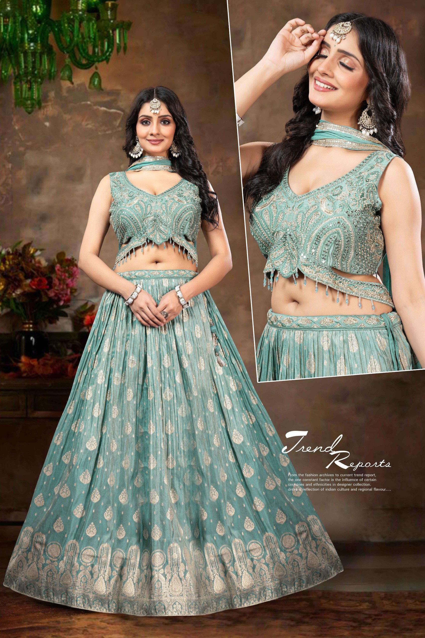 Mrigya Green 864 Designer Banarasi Lehenga Choli Collection