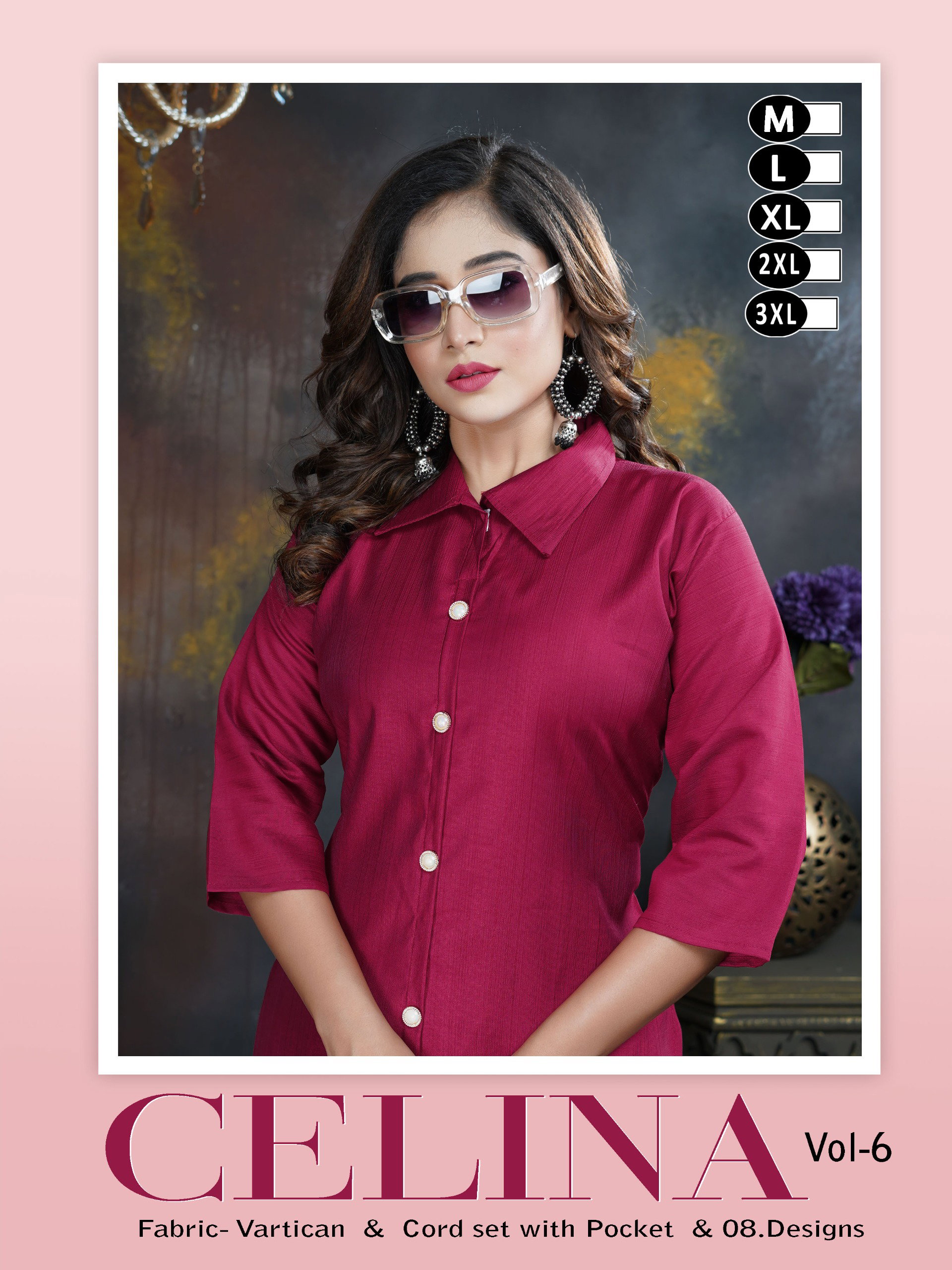 Celina Vol 6 Vartican Plain Western Wear Co Ord Set Collection