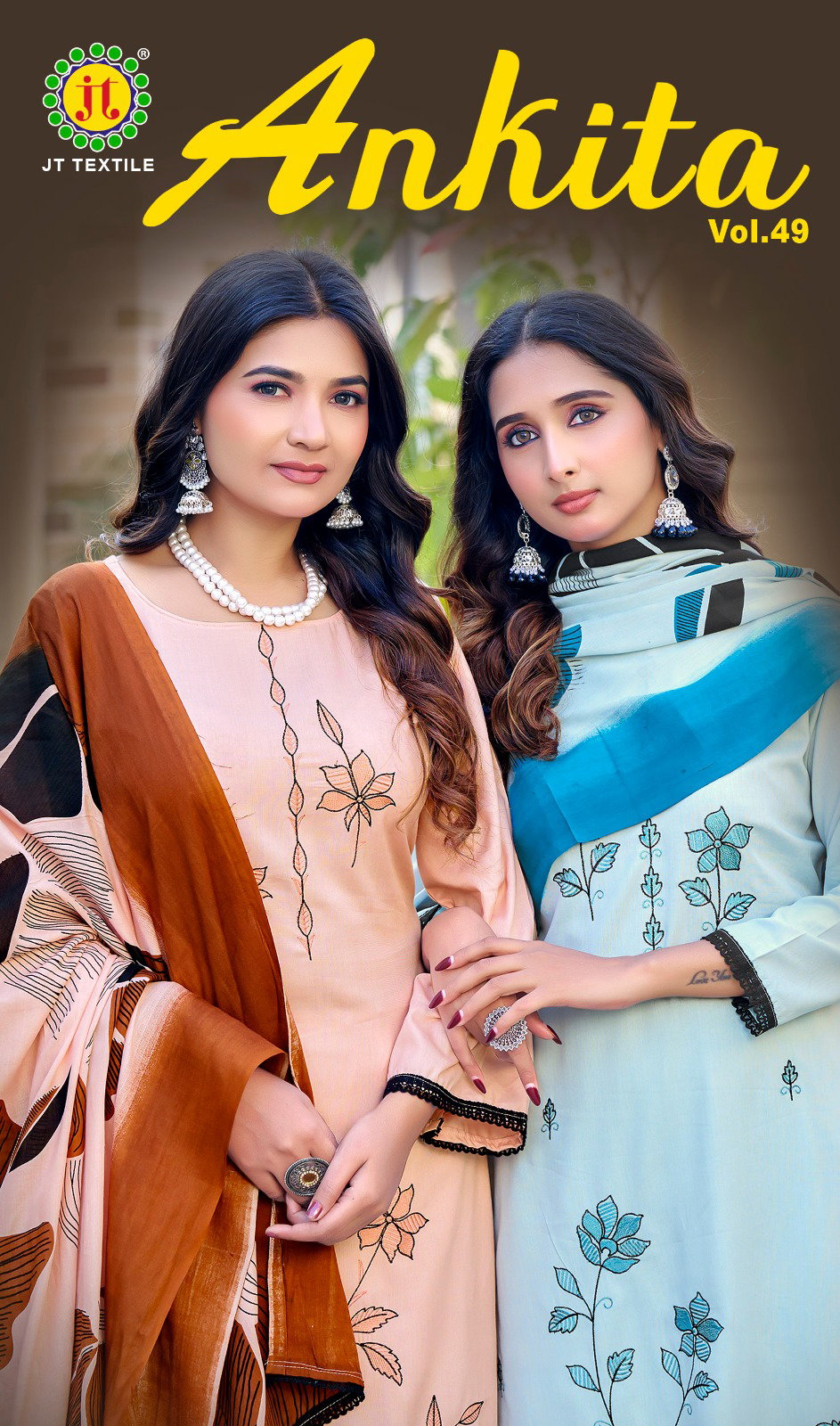 Jt Ankita Vol 49 Rayon With Embroidery Work Dress Material Collection