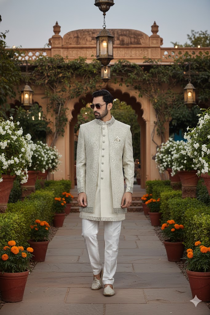 Sumi 4067 To 4068 Handwork On Nack Button Art Silk 3 Piece jacket Set Collection 