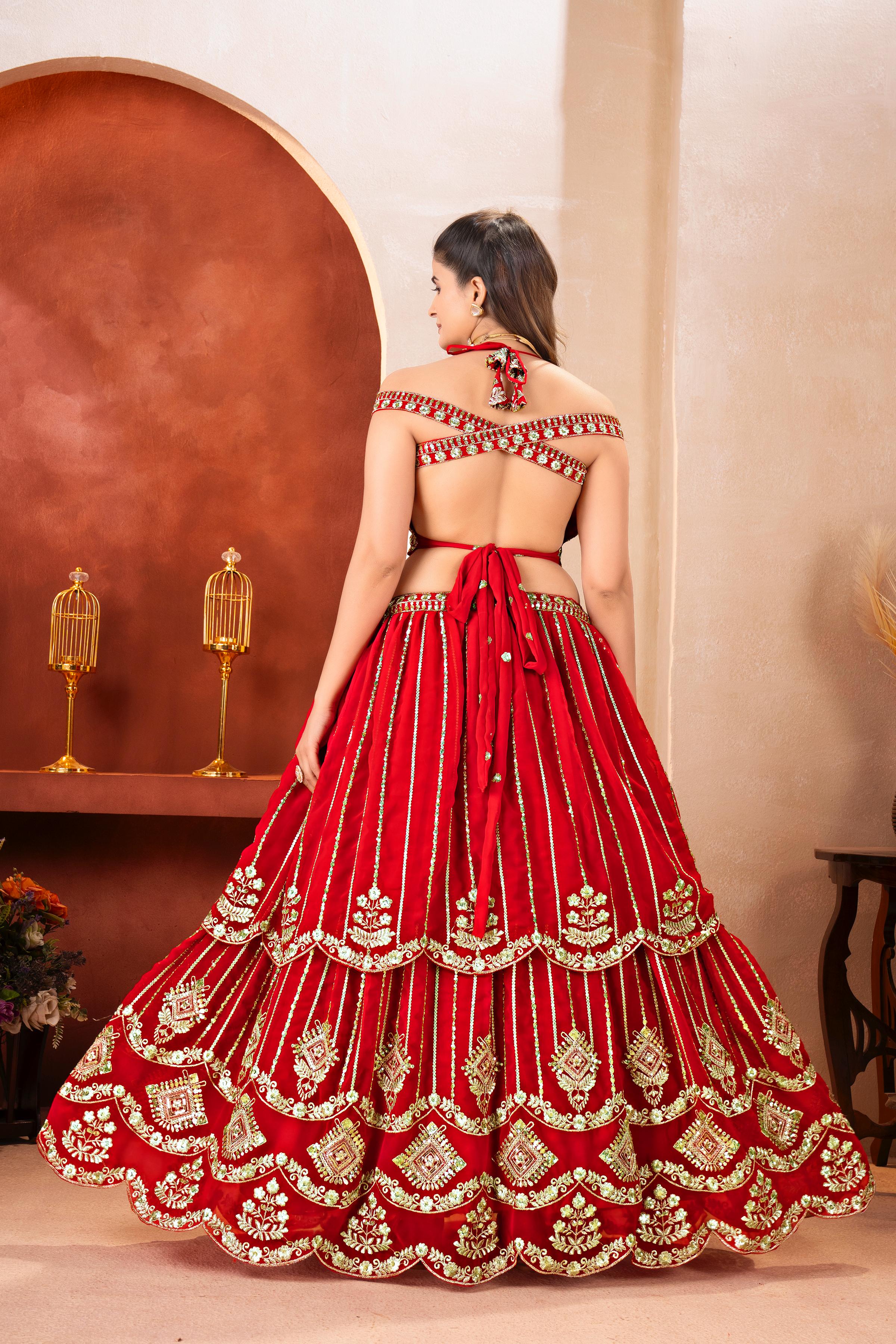 Dv 5157 Royal Red Bridal Lehenga Party Wear Lehenga Choli Collection 