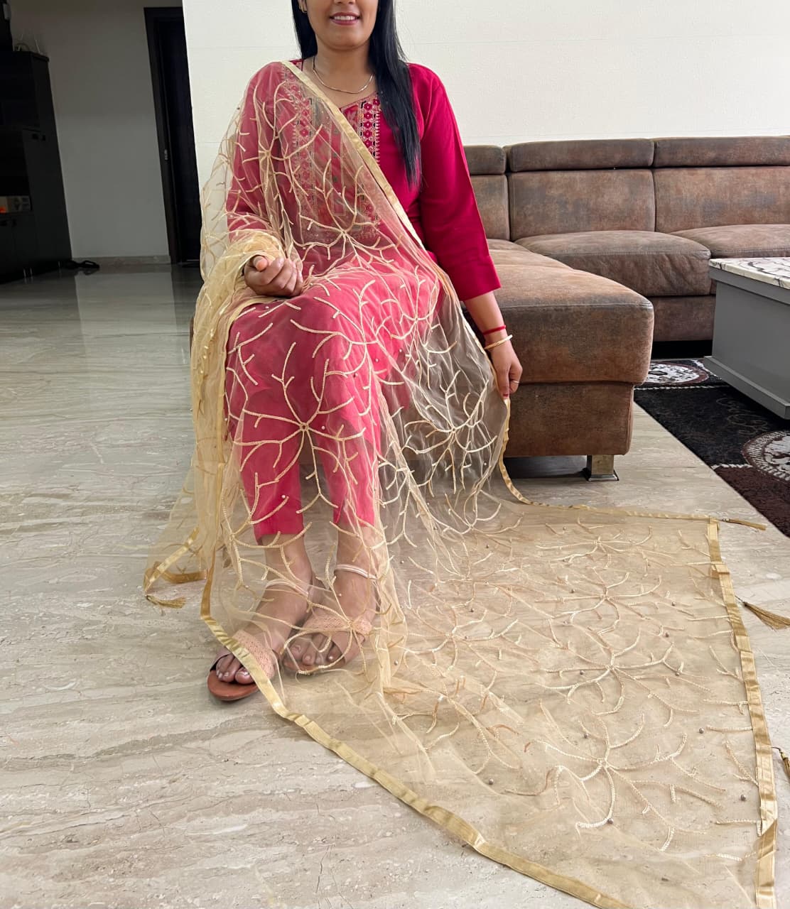 Maji Net Dupatta Heavy Net With Elegant Embroidery Work Collection