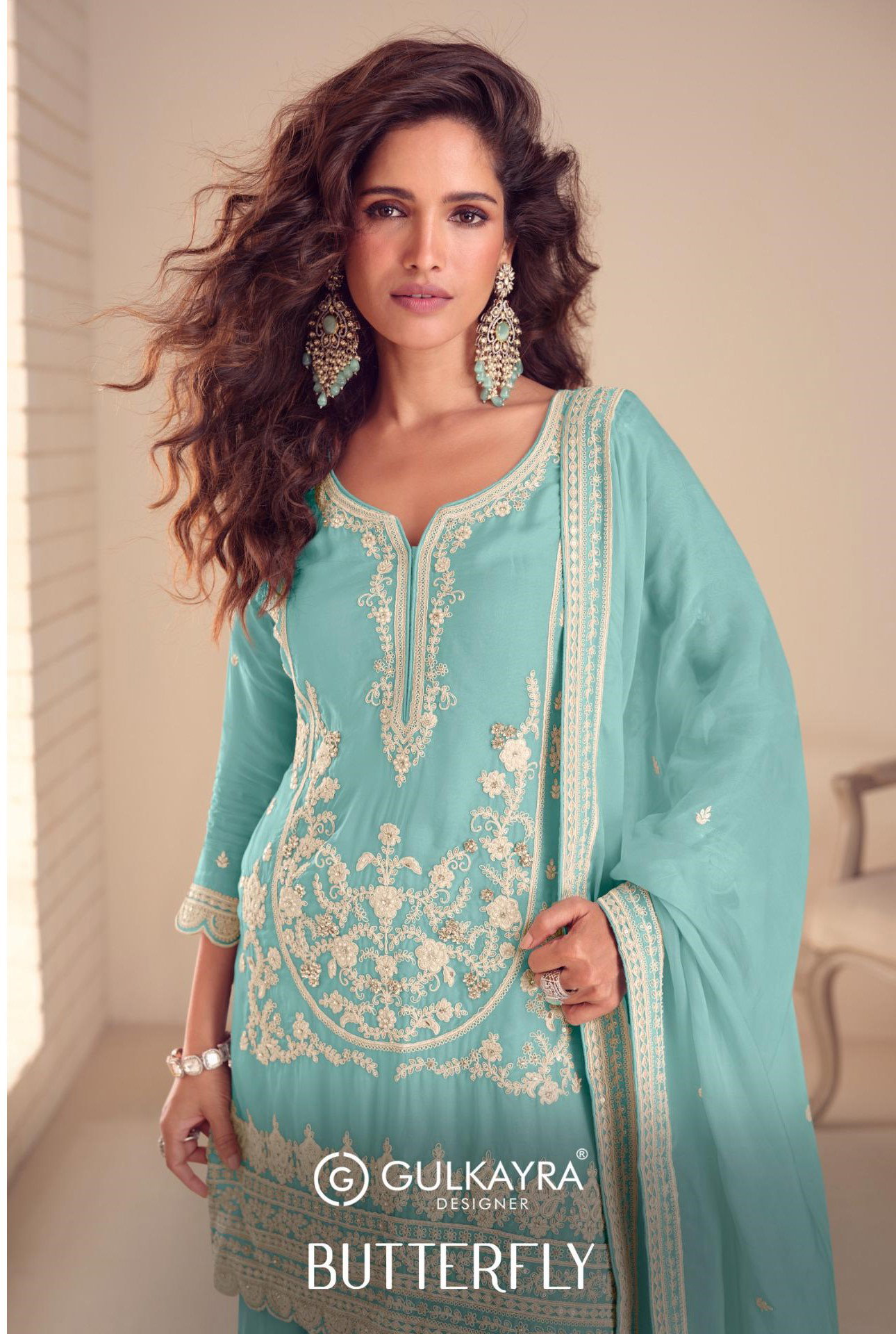 Gulkayra Butterfly Chinon With EMbroidery Work Salwar Kameez Collection