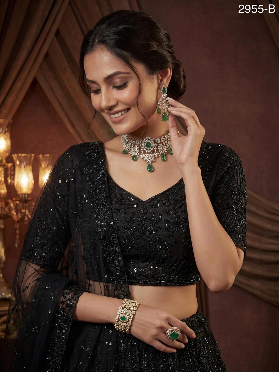 Anjani 2955 Handwork and Thread work Party wear Lehenag Choli Collection 