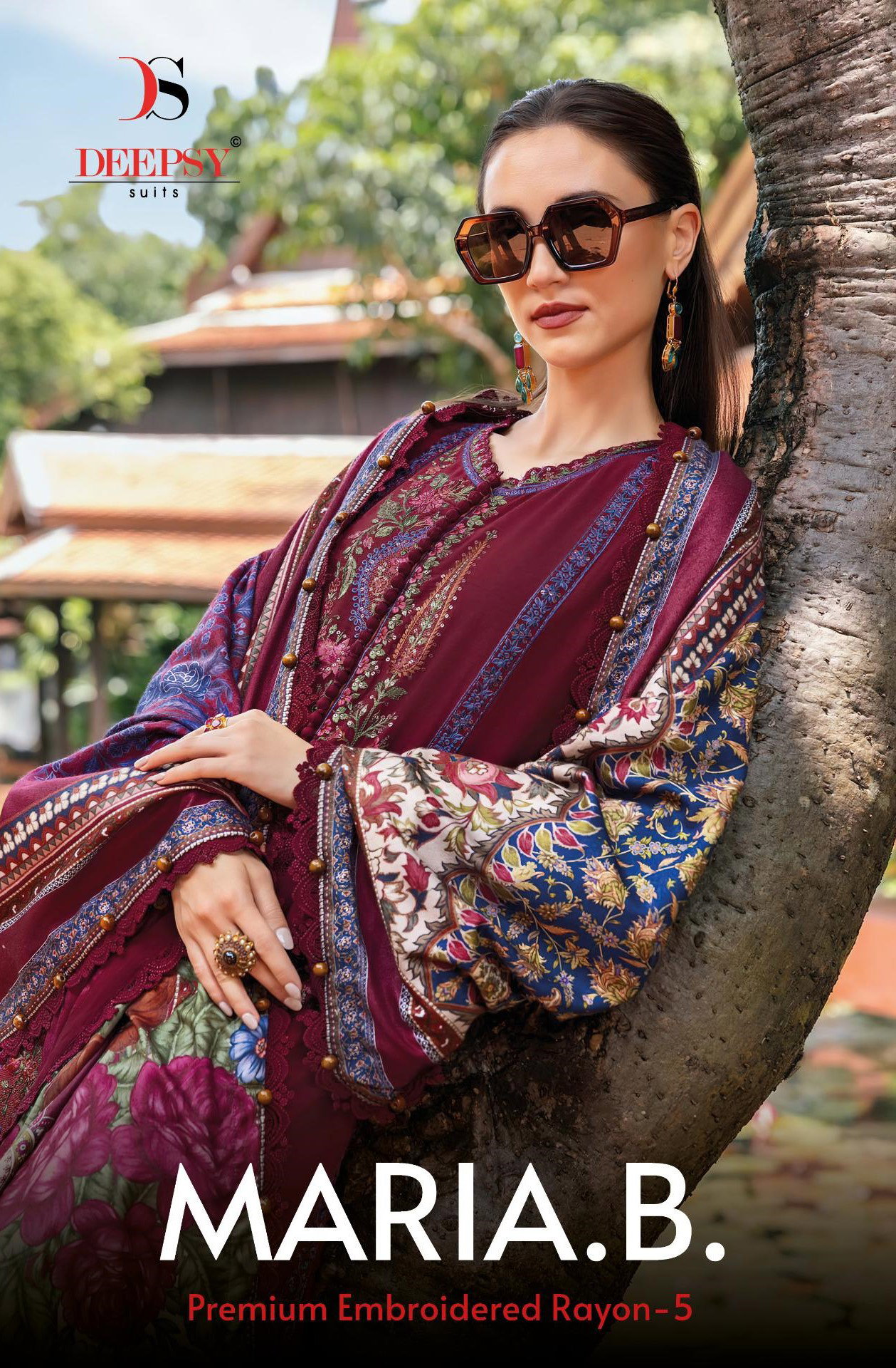 Deepsy Maria B Embroidered Vol 5 Cotton Dupatta Viscose Pakistani Salwar Kameez