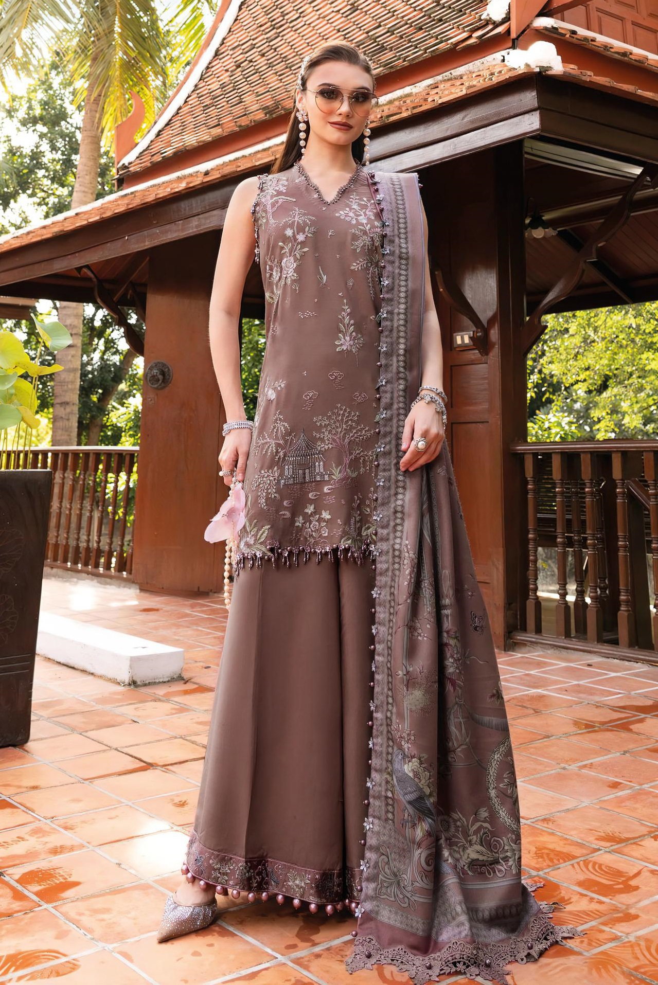 Deepsy Maria B Embroidered Vol 5 Chiffon Dupatta Viscose Pakistani Salwar Kameez
