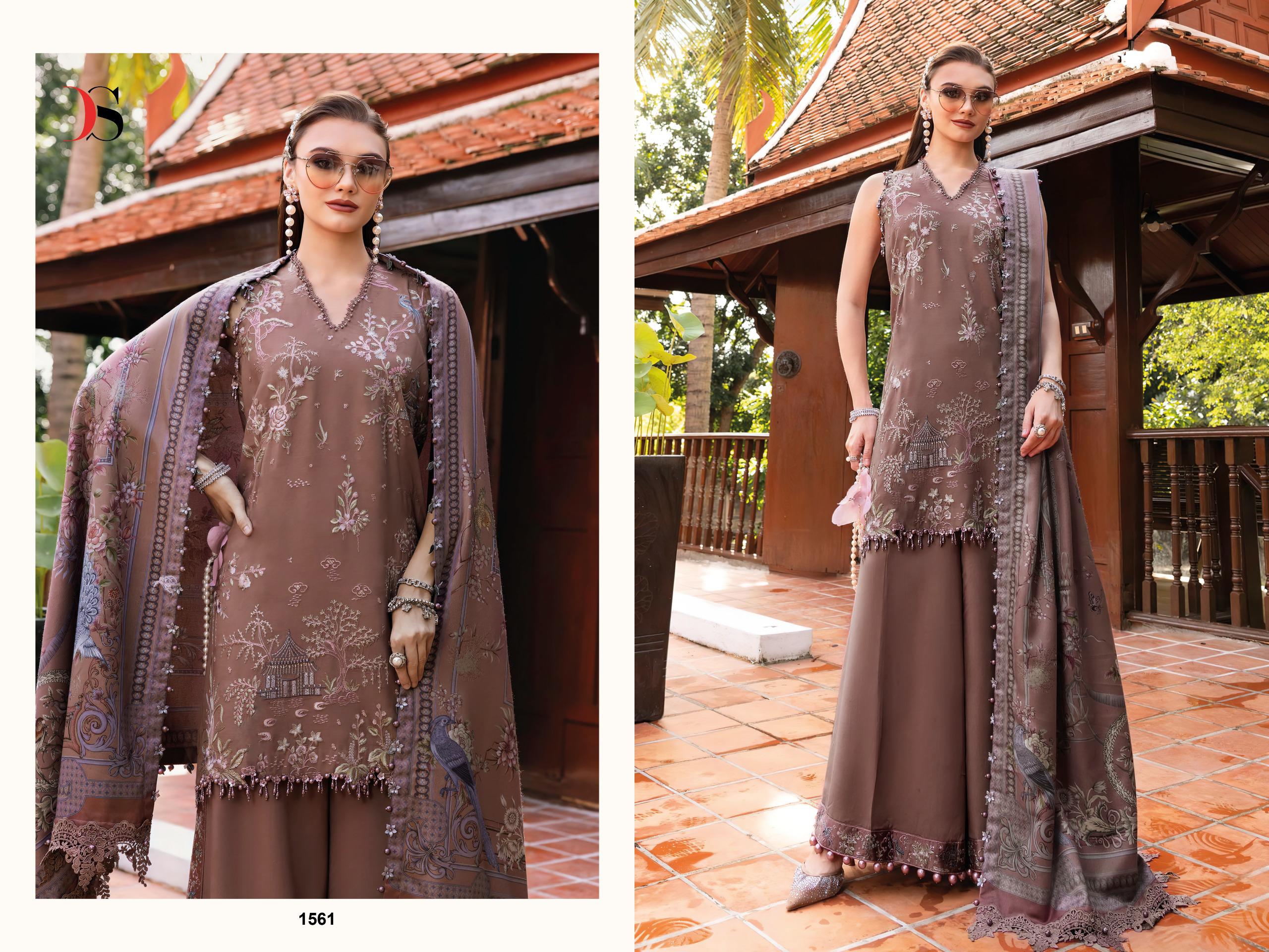 Deepsy Maria B Embroidered Vol 5 Chiffon Dupatta Viscose Pakistani Salwar Kameez