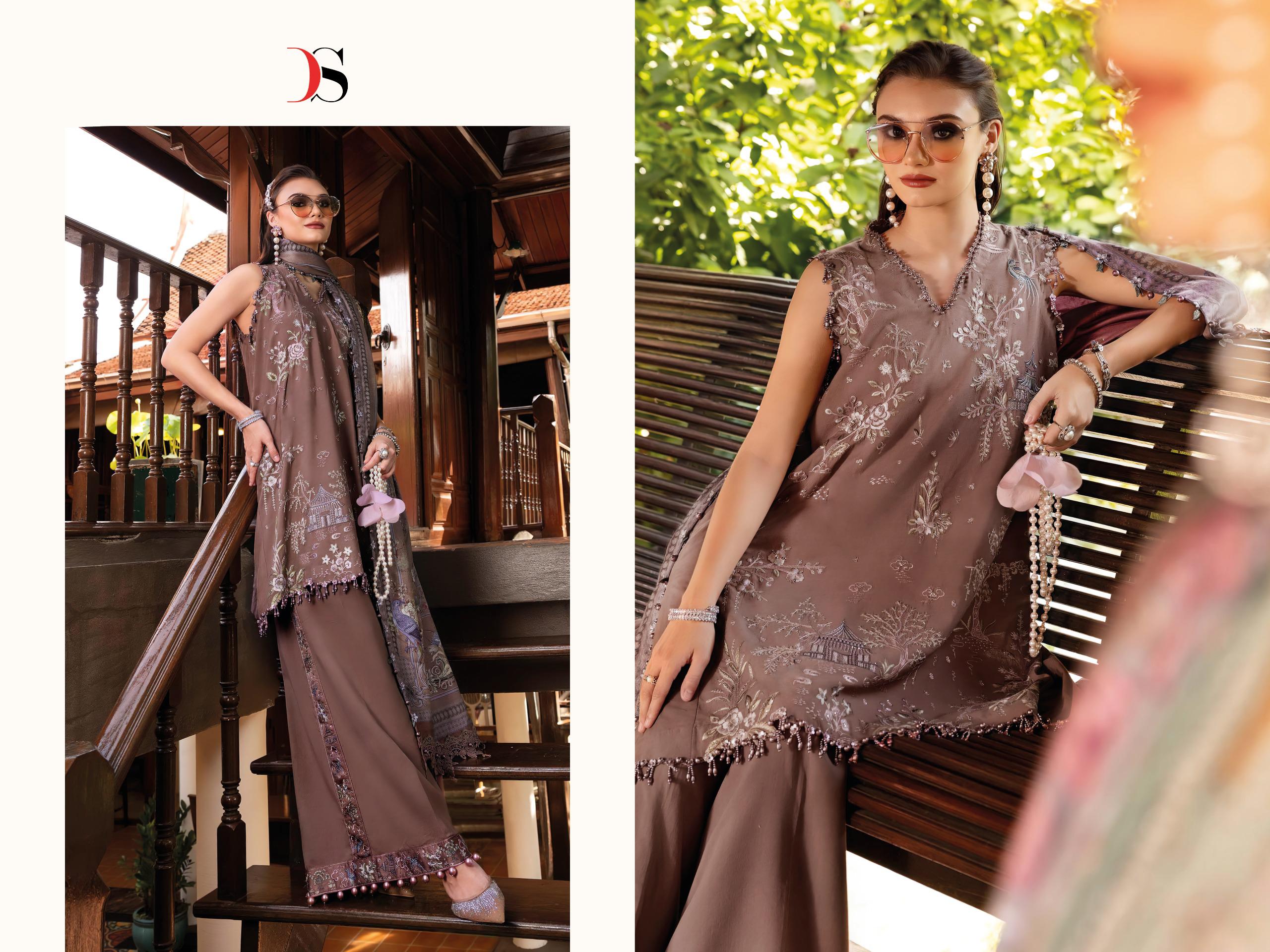 Deepsy Maria B Embroidered Vol 5 Chiffon Dupatta Viscose Pakistani Salwar Kameez