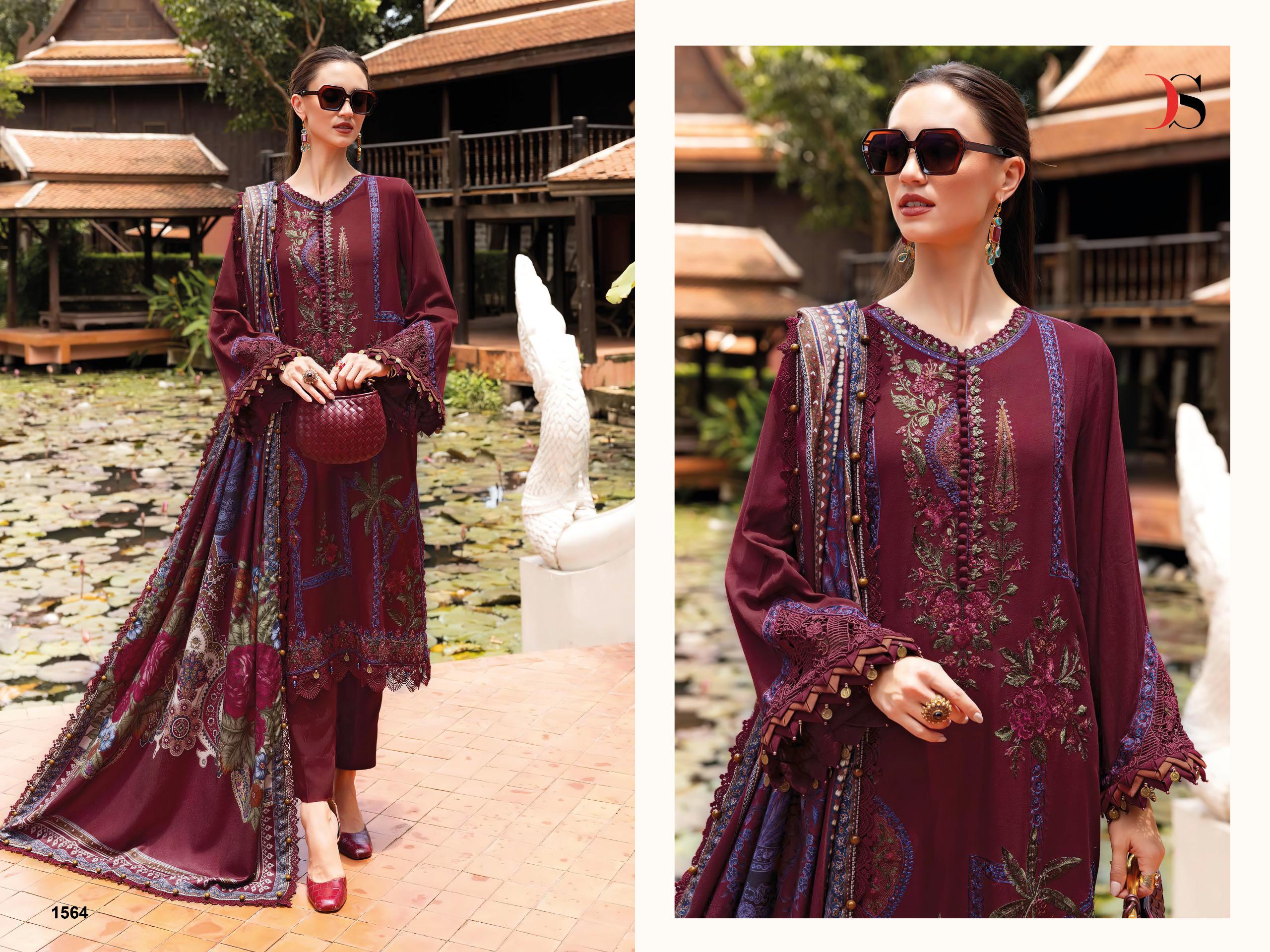 Deepsy Maria B Embroidered Vol 5 Chiffon Dupatta Viscose Pakistani Salwar Kameez
