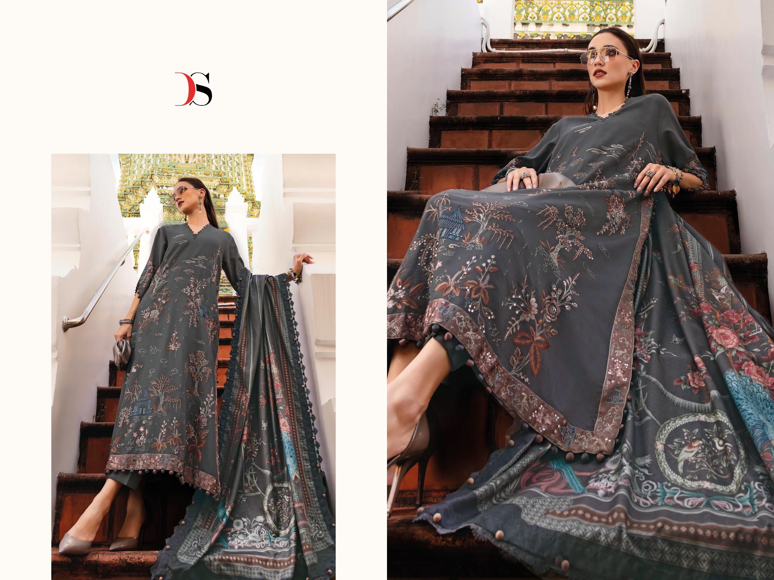 Deepsy Maria B Embroidered Vol 5 Chiffon Dupatta Viscose Pakistani Salwar Kameez