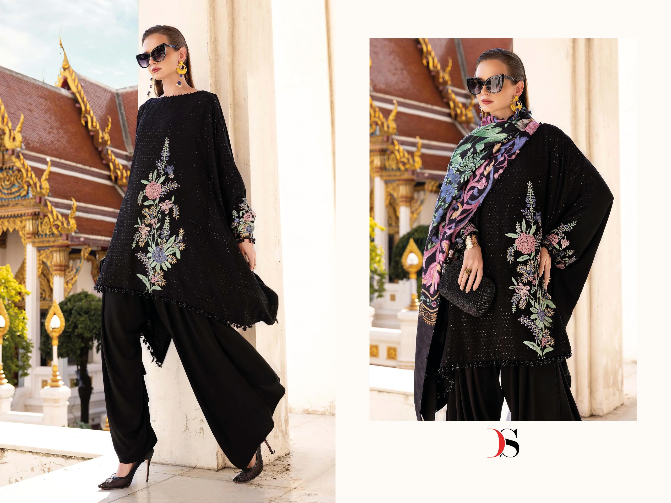 Deepsy Maria B Embroidered Vol 5 Chiffon Dupatta Viscose Pakistani Salwar Kameez