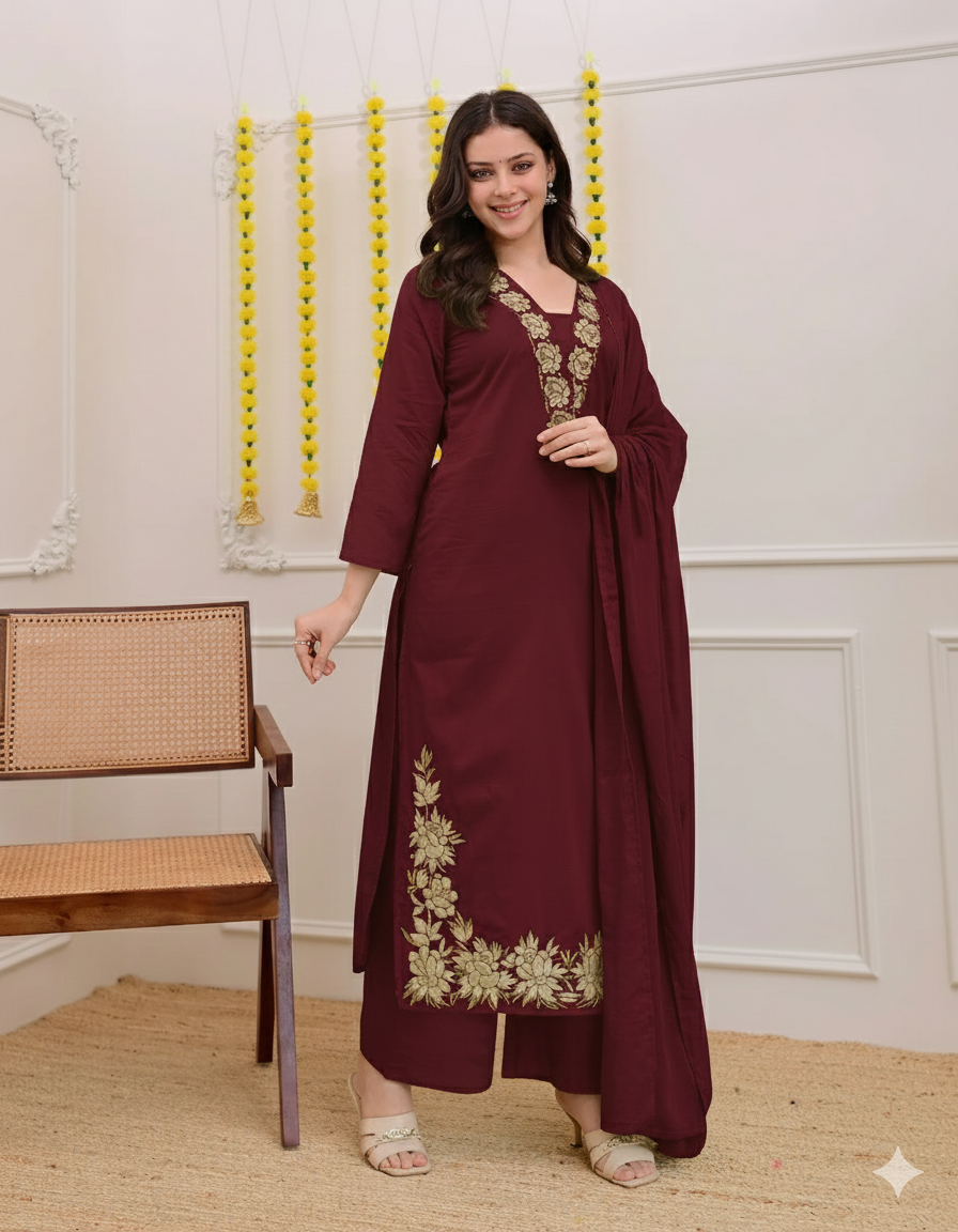Dhruvi 396 Viscose Stylish Wear Kurti Pant And Dupatta Collection