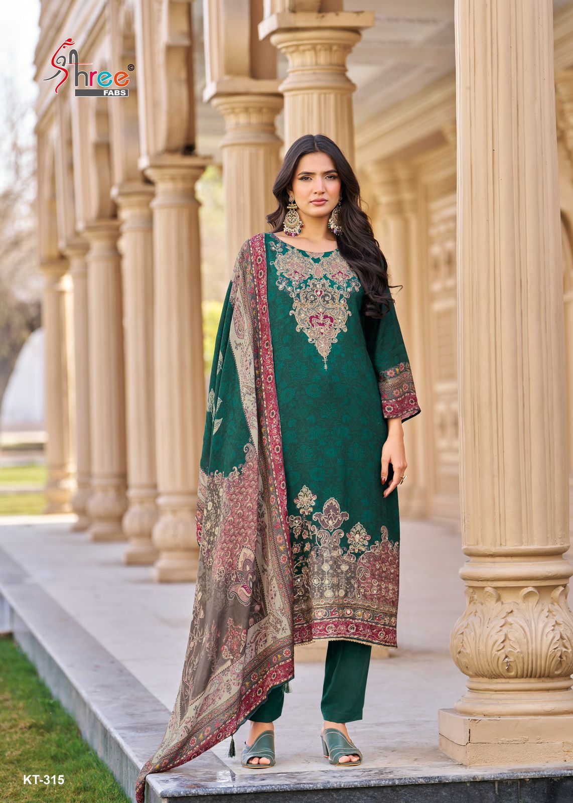 Shree Kt 317 A To D Viscose Maslin Digital Printed With Work Salwar Kameez