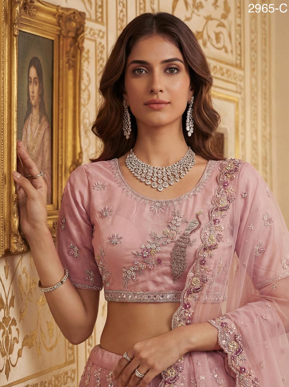 Anjani 2965 Detailed Handwork Peacock in Motif Party wear Lehenag Choli Collection 