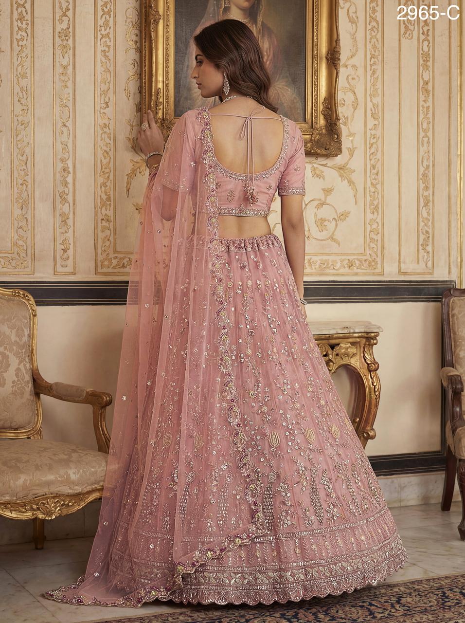 Anjani 2965 Detailed Handwork Peacock in Motif Party wear Lehenag Choli Collection 