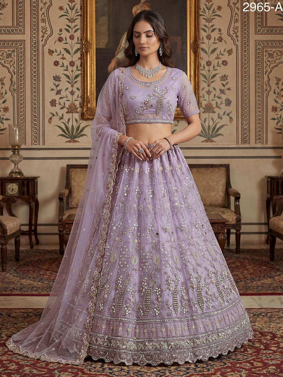 Anjani 2965 Detailed Handwork Peacock in Motif Party wear Lehenag Choli Collection 