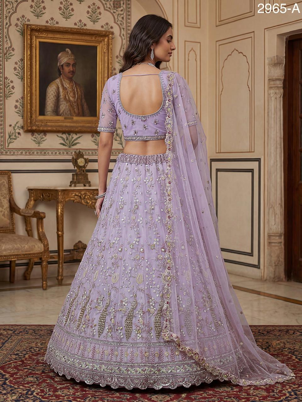 Anjani 2965 Detailed Handwork Peacock in Motif Party wear Lehenag Choli Collection 