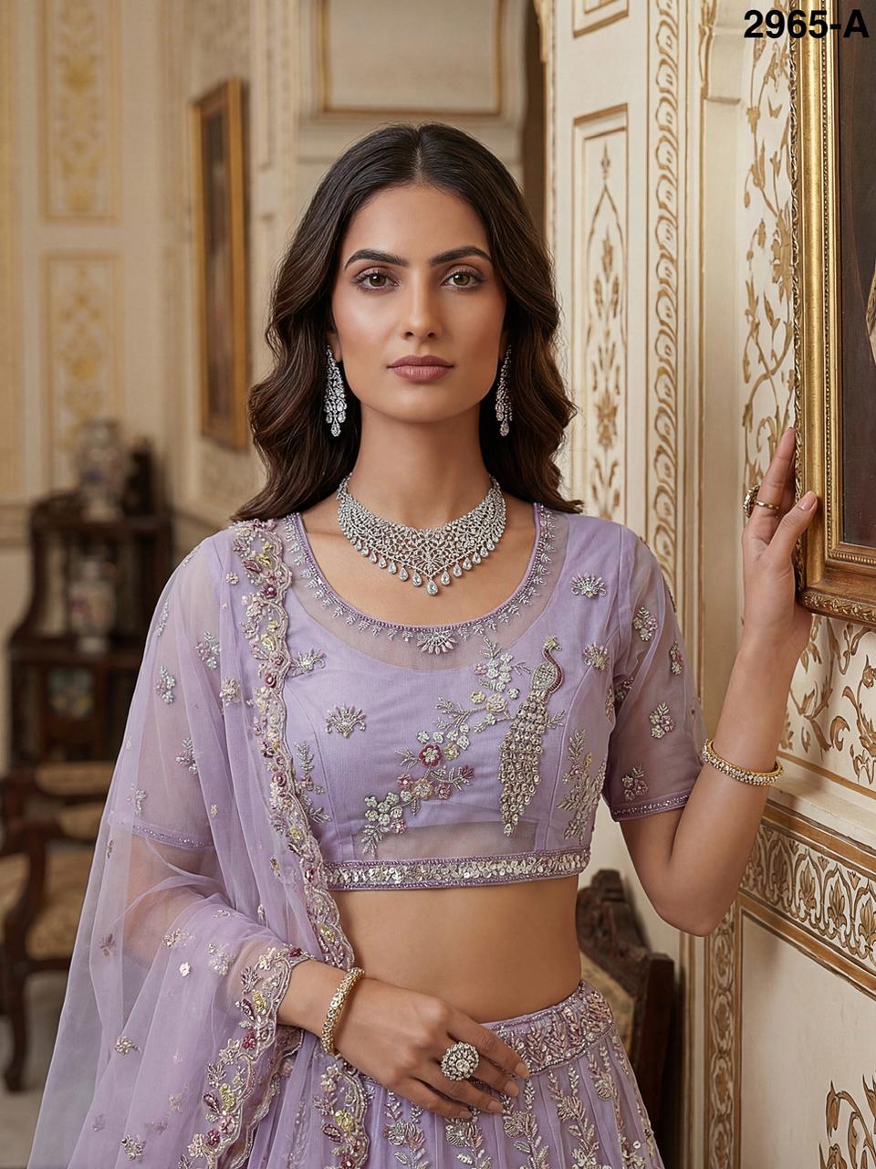 Anjani 2965 Detailed Handwork Peacock in Motif Party wear Lehenag Choli Collection 