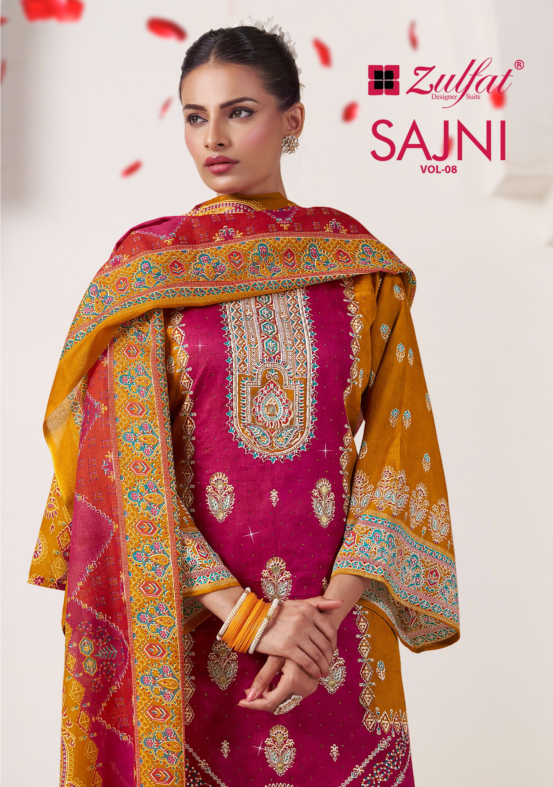 Zulfat Sajni Vol 8 Jam Cotton With Designer Printed Dress Material Collection