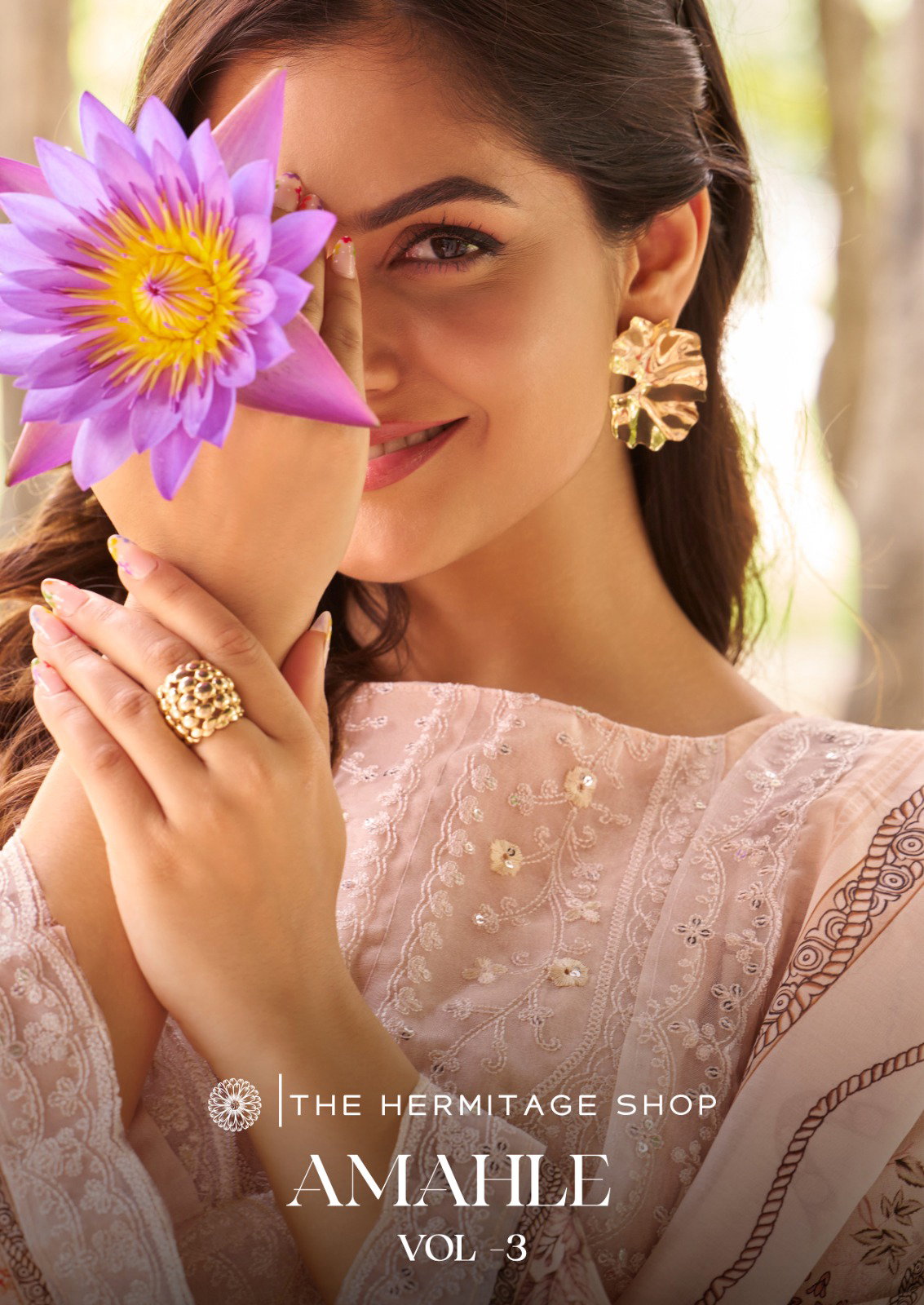 Hermitage Amahle Vol 3 Viscose Digital Prints Embroidered Dress Material