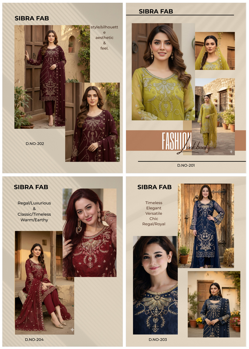 Sibra Aiyra Vol 2 Heavy Organza Designer Kurti Pant And Dupatta Collection
