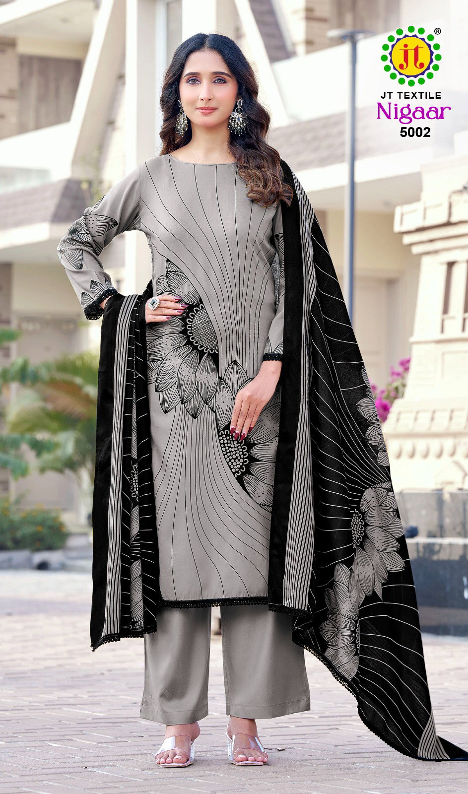 Jt Nigaar Vol 5 Rayon With Printed Dress Material Collection