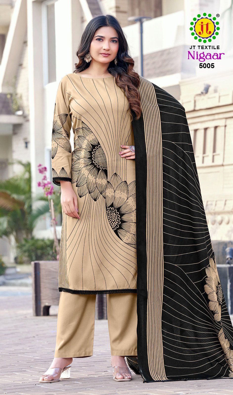 Jt Nigaar Vol 5 Rayon With Printed Dress Material Collection