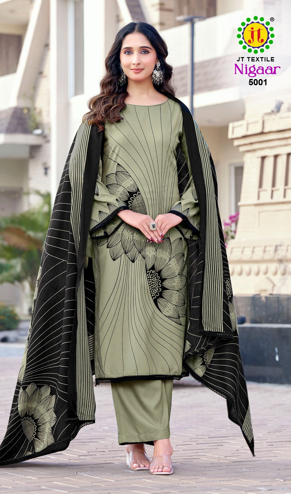 Jt Nigaar Vol 5 Rayon With Printed Dress Material Collection