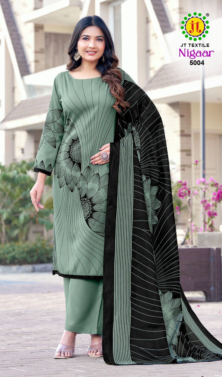 Jt Nigaar Vol 5 Rayon With Printed Dress Material Collection