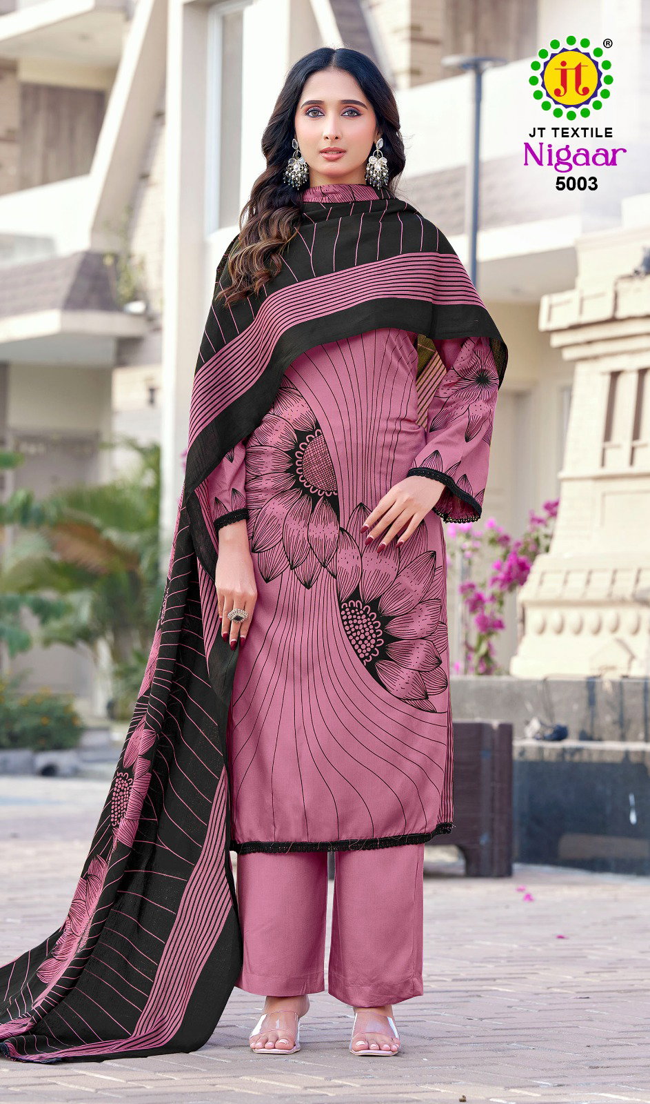 Jt Nigaar Vol 5 Rayon With Printed Dress Material Collection