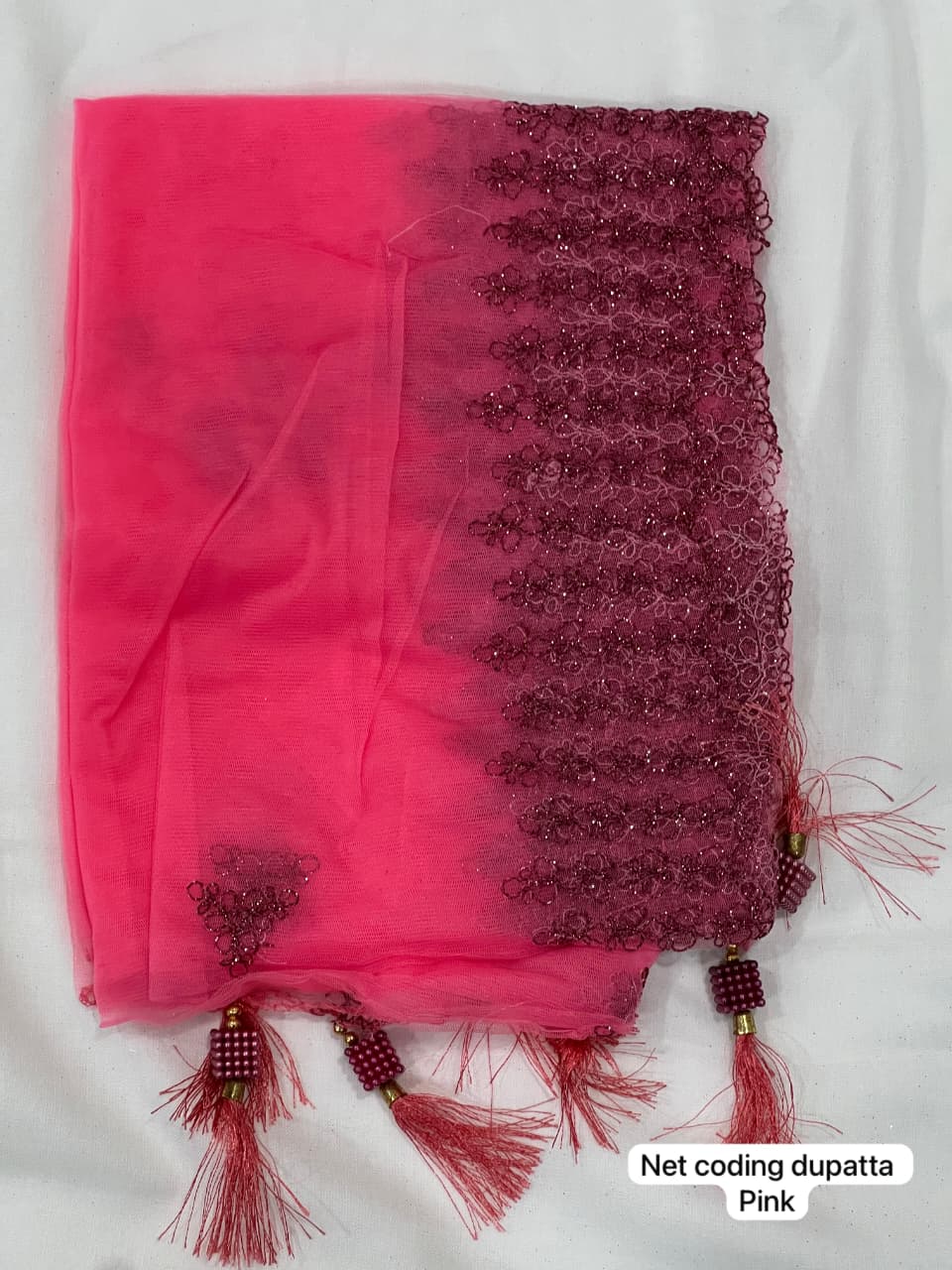 Maji Net Coding Dupatta heavy net with elegant embroidery work Dupatta Collection