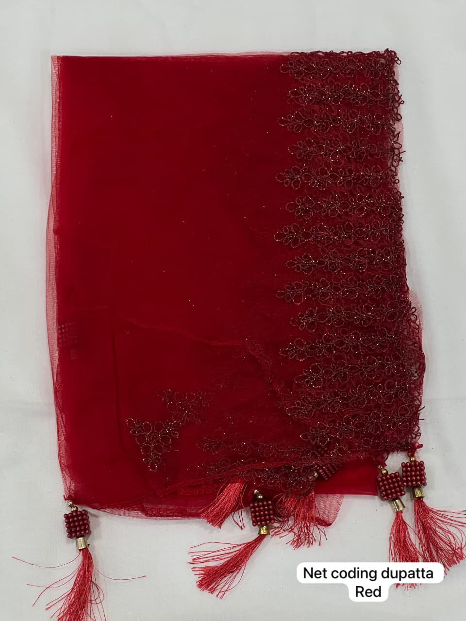 Maji Net Coding Dupatta heavy net with elegant embroidery work Dupatta Collection